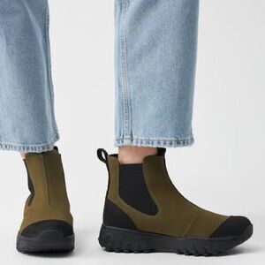 WODEN Magda Track Waterproof Rubber Boot in Dark Olive 6.5